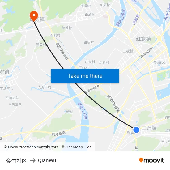 Jinzhu Community to QianWu map