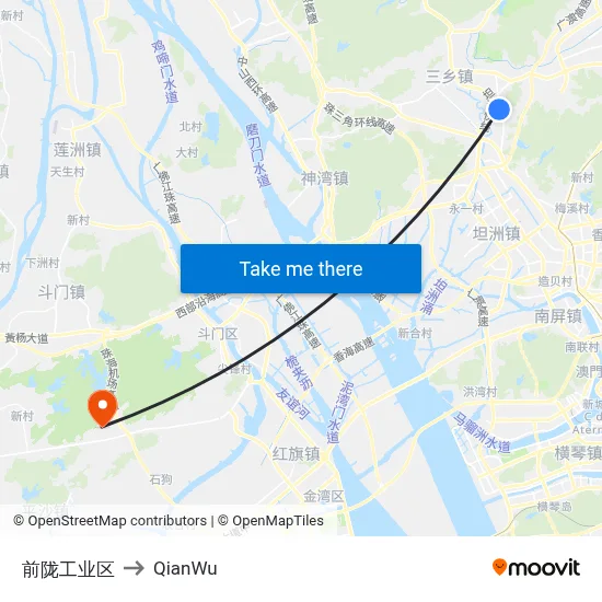 Qianlong Industrial Zone to QianWu map