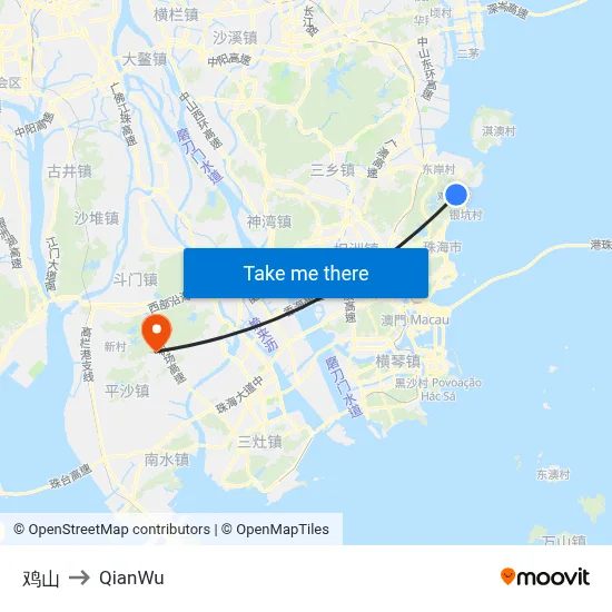 Chicken Mountain to QianWu map