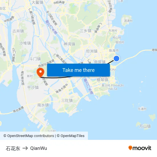 Shihua East to QianWu map