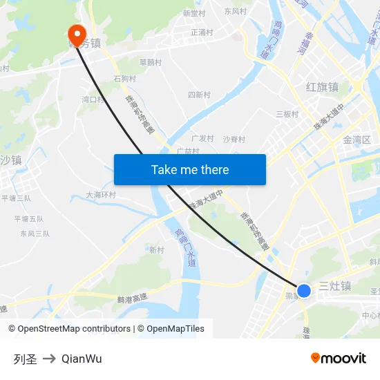 Liesheng to QianWu map