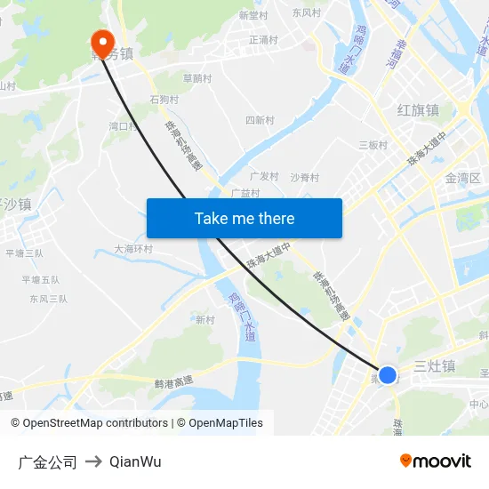 Guangjin Company to QianWu map