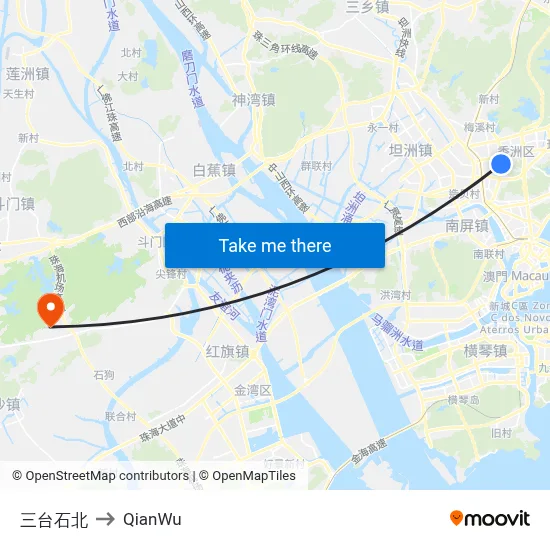 Santai Stone North to QianWu map