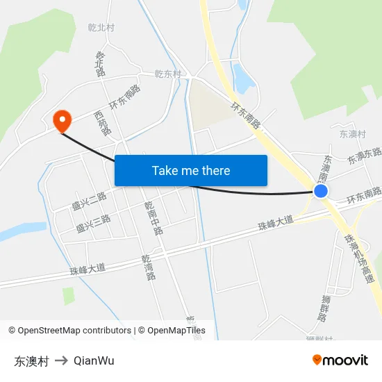 Dongao Village to QianWu map
