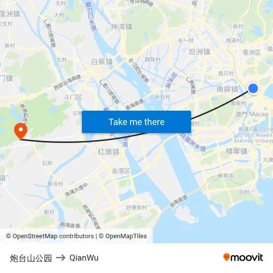 Cannon Mountain Park to QianWu map