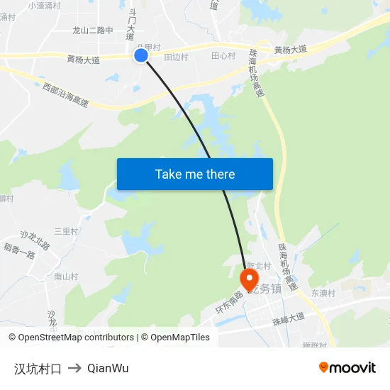 Hankeng Village Entrance to QianWu map
