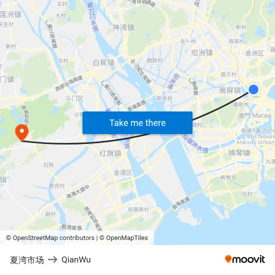 Xiawan Market to QianWu map