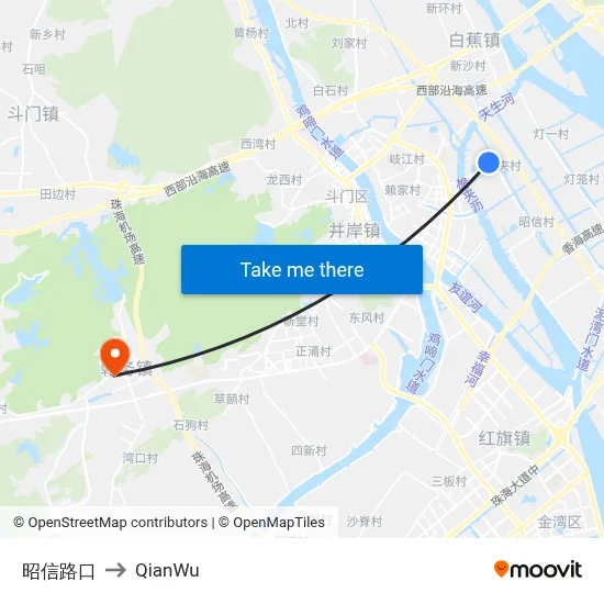Zhaoxin Intersection to QianWu map