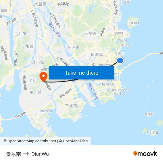Jingle South to QianWu map