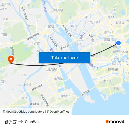 Qiao Guang West to QianWu map