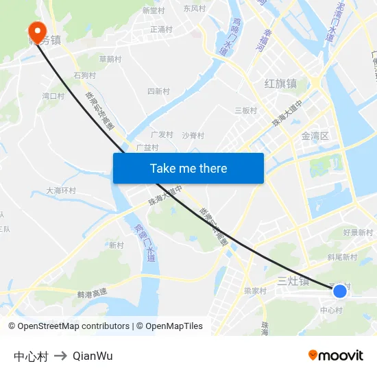 Central Village to QianWu map