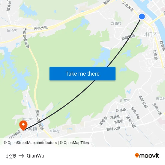 Bei'ao to QianWu map