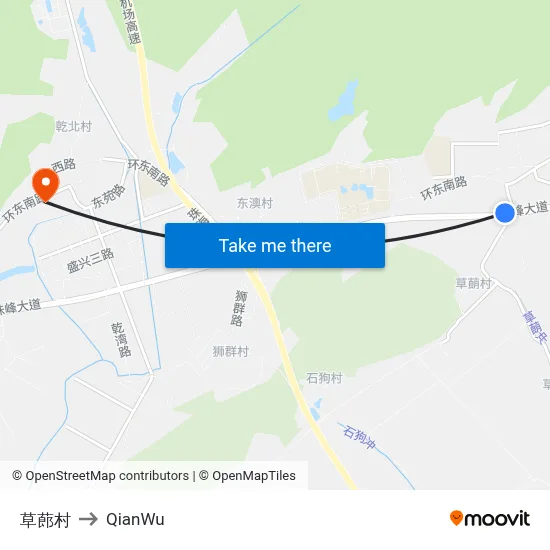 Caolang Village to QianWu map