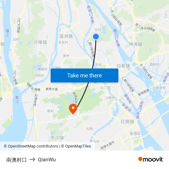 Nan'ao Village Entrance to QianWu map