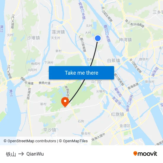 Iron Mountain to QianWu map