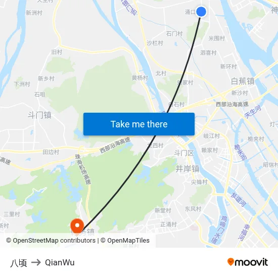 Bacheng to QianWu map