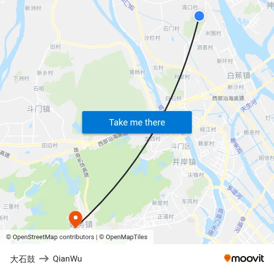 Big Stone Drum to QianWu map