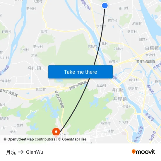 Yuekeng to QianWu map