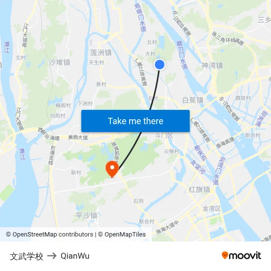 Wen Wu School to QianWu map