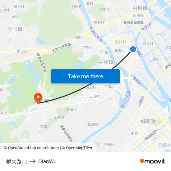 Zhijia Intersection to QianWu map