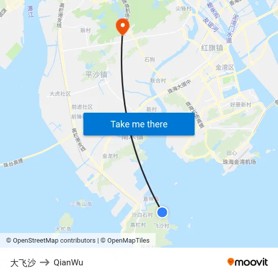 Dafeisha to QianWu map