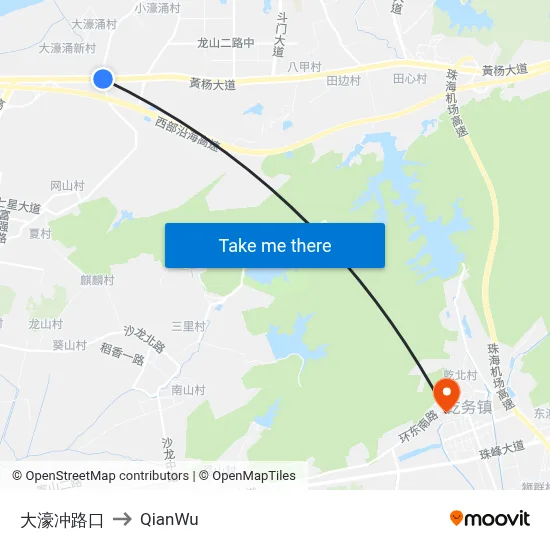 Dahou Rush Intersection to QianWu map