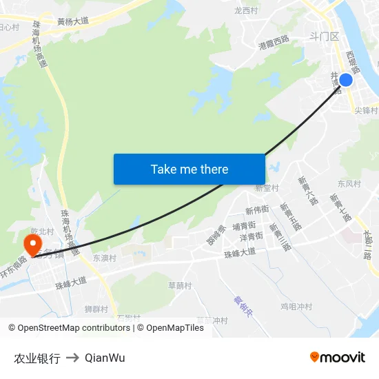 Agricultural Bank of China to QianWu map