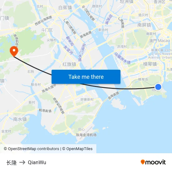 Chimelong to QianWu map