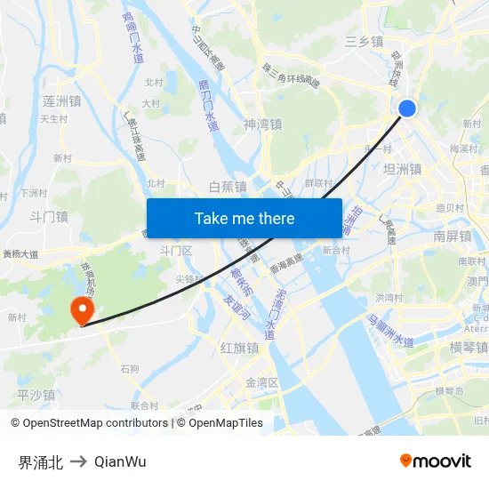 Jieyong North to QianWu map