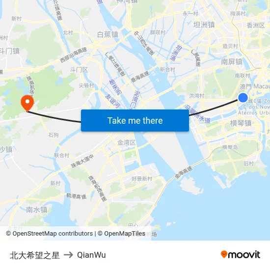 Beida Hope Star to QianWu map