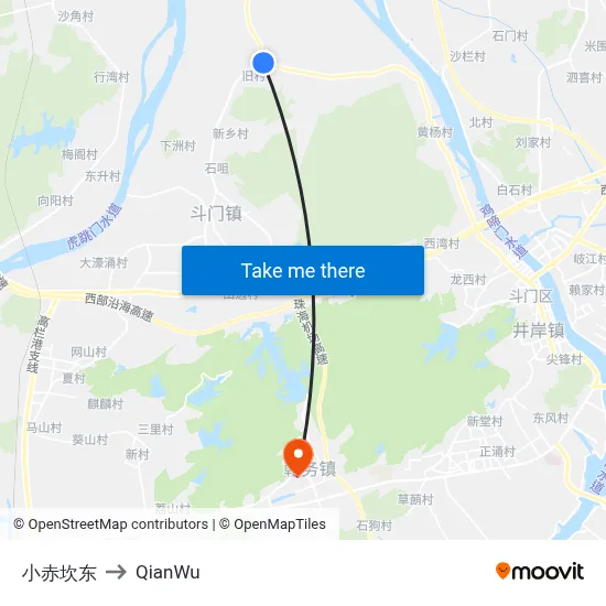 Little Chikan East to QianWu map
