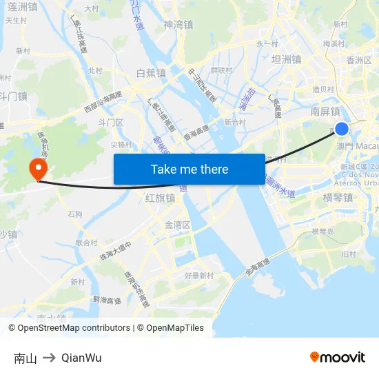 Namsan to QianWu map