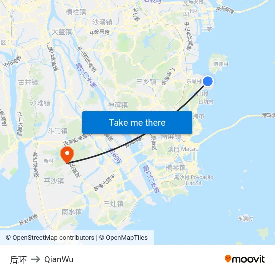 Houhuan to QianWu map