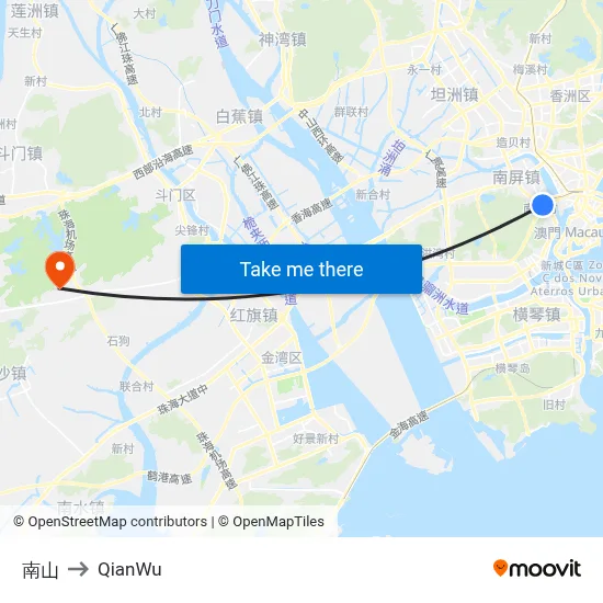 Namsan to QianWu map