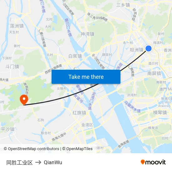 Tongsheng Industrial Zone to QianWu map