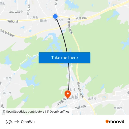 Dongxing to QianWu map