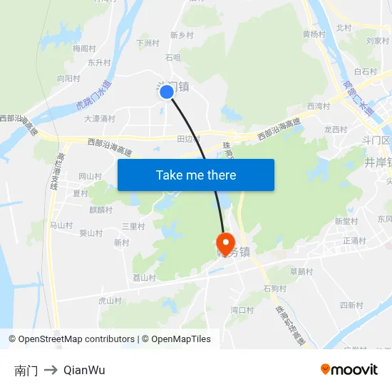 South Gate to QianWu map
