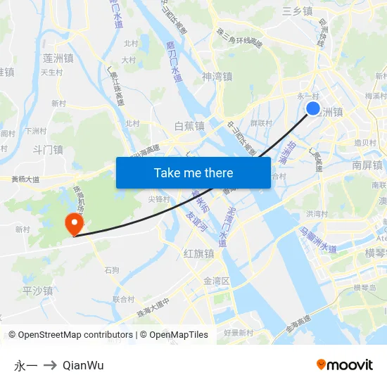 Yongyi to QianWu map