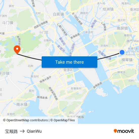 Baoshun Road to QianWu map