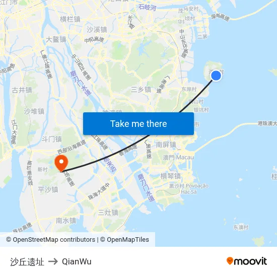 Sand Dune Site to QianWu map