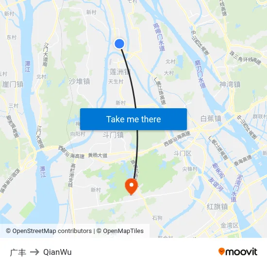 Guangfeng to QianWu map