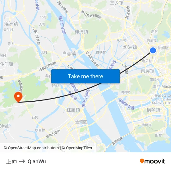 Shangchong to QianWu map