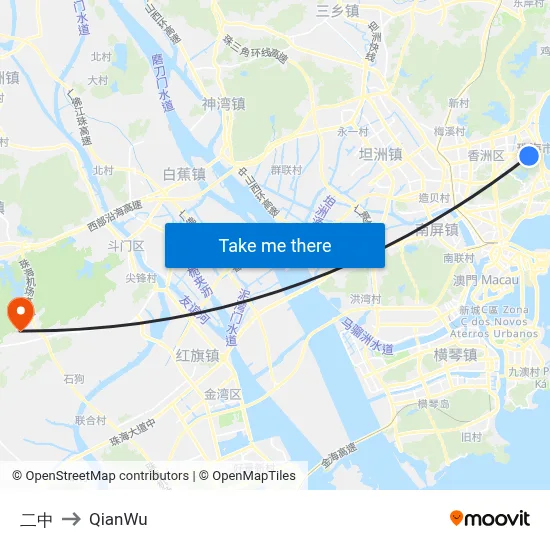Second Middle School to QianWu map