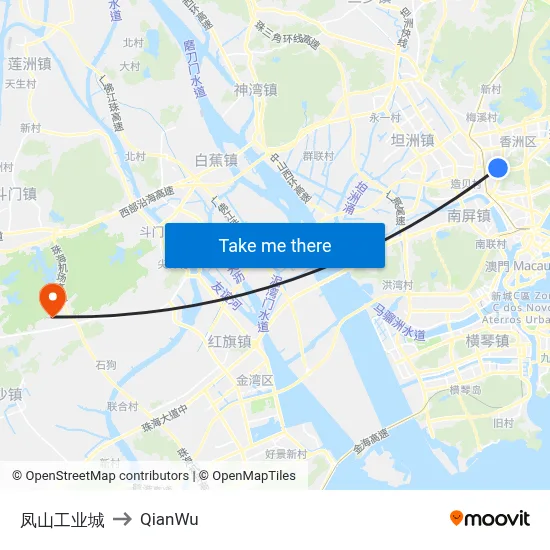 Fengshan Industrial City to QianWu map