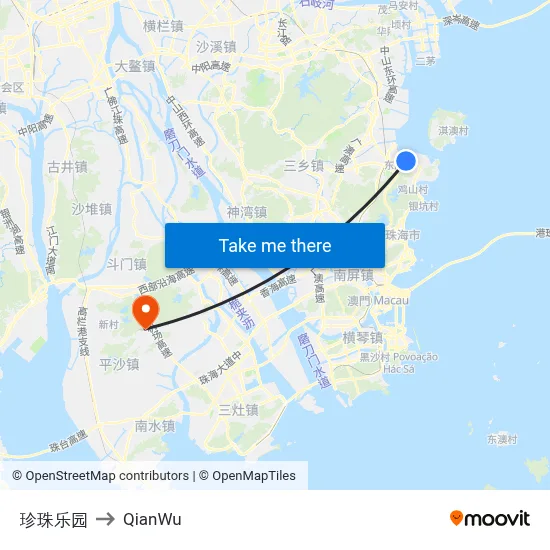 Pearl Paradise to QianWu map