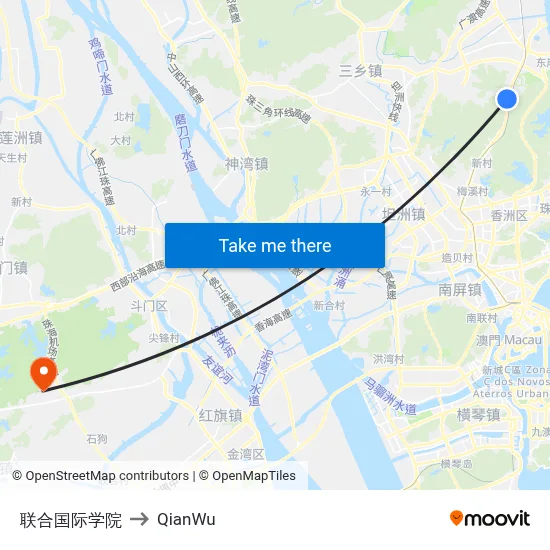United International College to QianWu map