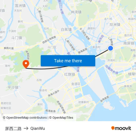 Pingxi Second Road to QianWu map