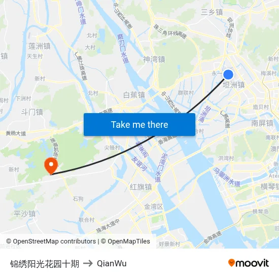 Jinxiu Sunshine Garden Phase 10 to QianWu map