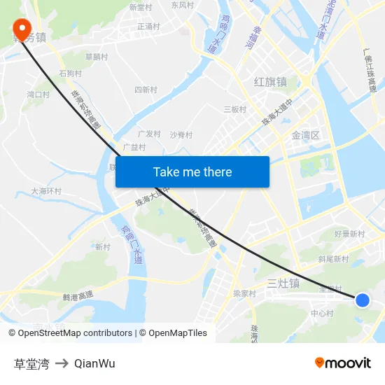 Caotang Bay to QianWu map
