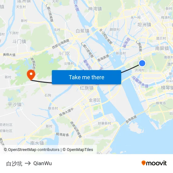 Baishakeng to QianWu map